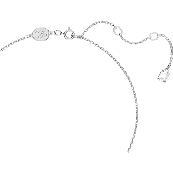 Swarovski Stilla Anhänger, Tropfenschliff, Weiß, Rhodiniert an zarter Kette – Bild 3