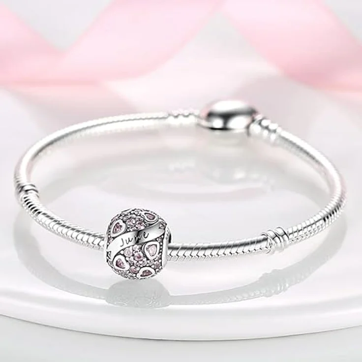 Pandach Damen Charm Anhänger Geburtsstein, 925 Sterling Silber, 12 Beads für Pandora Armband, kompatibel mit europäischen Armbändern und Halsketten – Bild 2