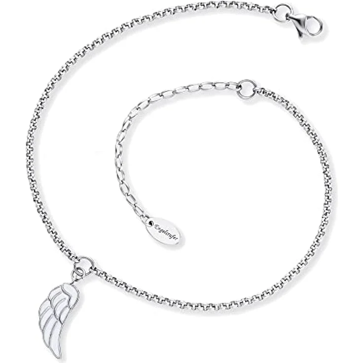 Engelsrufer Fußkette Flügel mit Emaille, filigraner Anhänger als Schutzsymbol – Bild 1