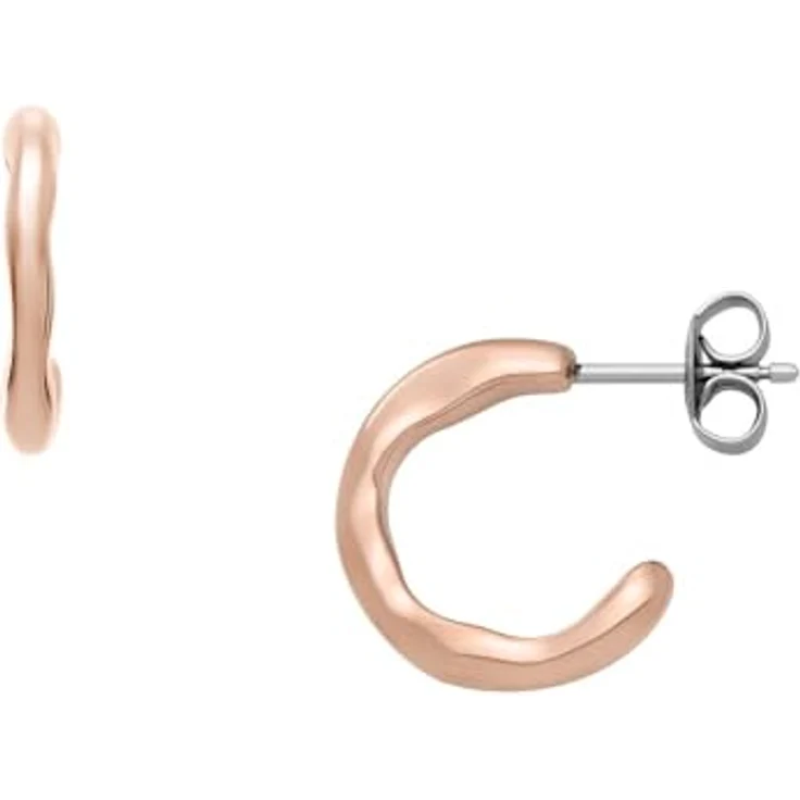 Skagen Stak Damen-Ohrringe, Edelstahl Clips mit Roségoldfarbener Oberfläche und Stein, 6.6x6.6x2.5 cm – Bild 1