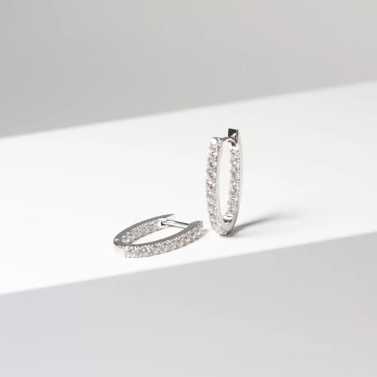 Sif Jakobs Jewellery Damen Ohrringe – 925 Sterling Silber rhodiniert, polierte Oberfläche, handgefasste facettierte weiße Zirkonia, Länge 23 mm – Bild 2
