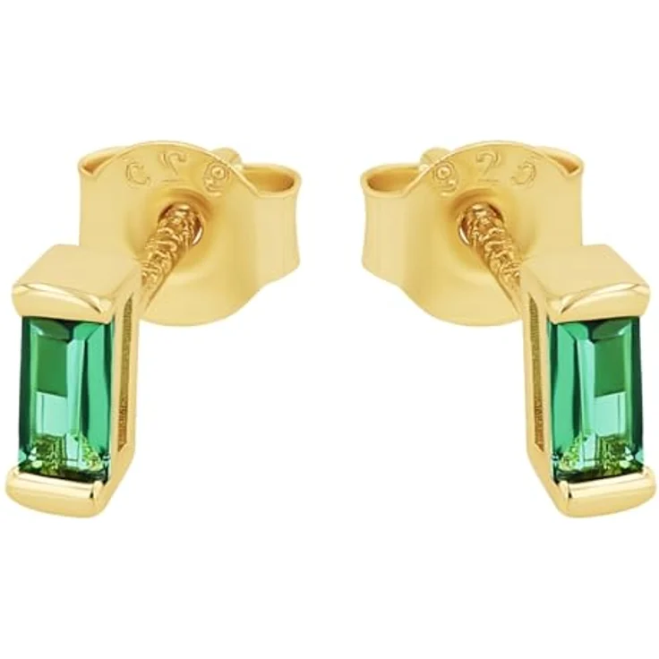 Amor Ohrstecker 925 Sterling Silber mit Zirkonia, 0,5 cm, gold, in Schmuck Geschenk Box, 2034782 – Bild 3