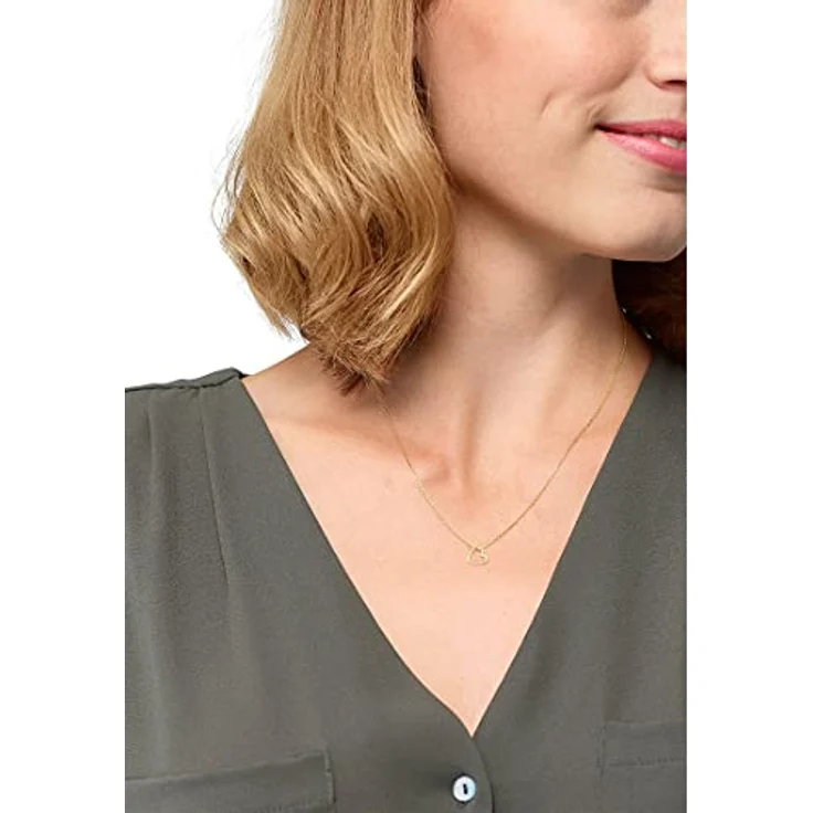 CHRIST Damen-Halskette Collier aus 375er Gelbgold, 45 cm mit Anhänger, edel und schlicht – Bild 4