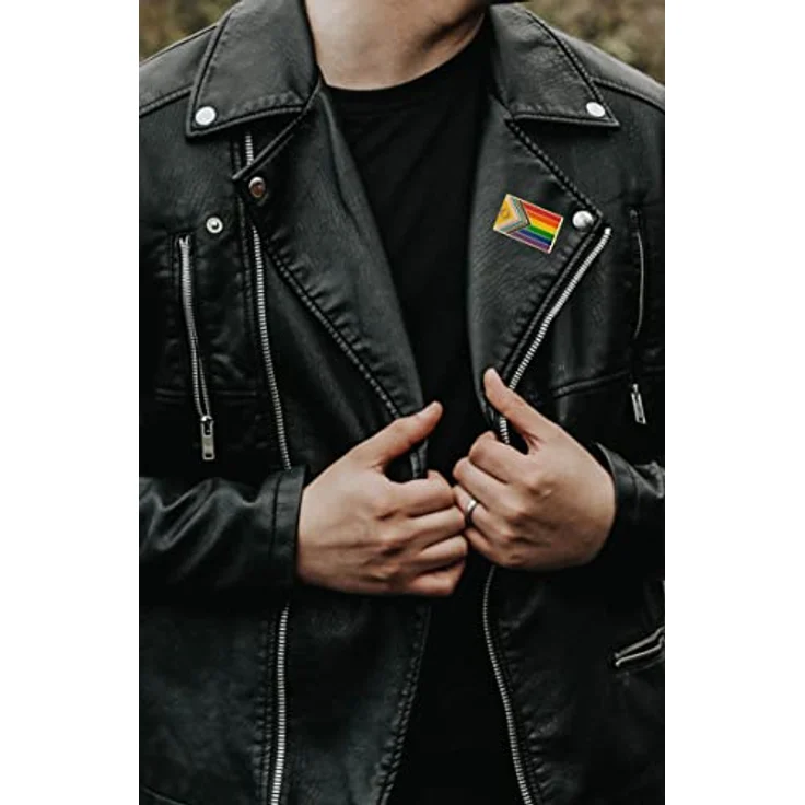 Sinwinkori Pack 3 Intersex Progress Pride Pin Badge, hochwertiger Metall- und Emaille-Lack, 5 Stück, 15 x 25 mm, Regenbogen Brosche – Bild 5
