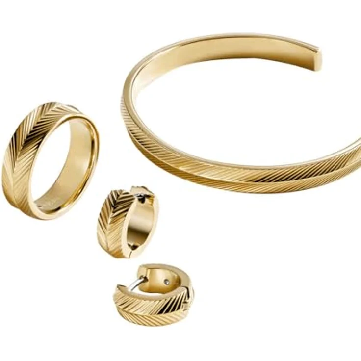 Fossil Damen Edelstahlband Ring, 6.5, goldfarben, poliert – Bild 2