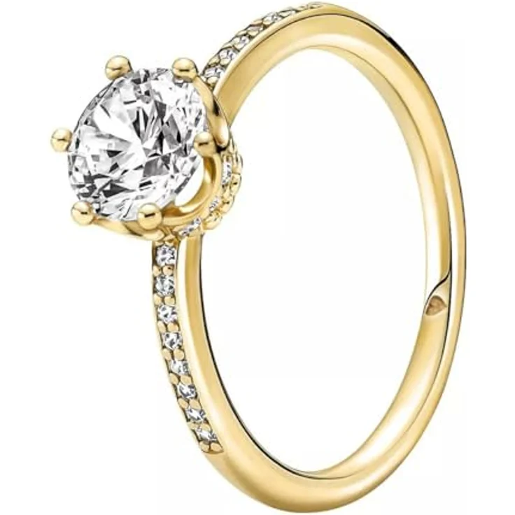 Pandora 168289C01 Ring Damen Funkelnde Krone, goldfarben mit Zirkonia, Breite 8 mm – Bild 2