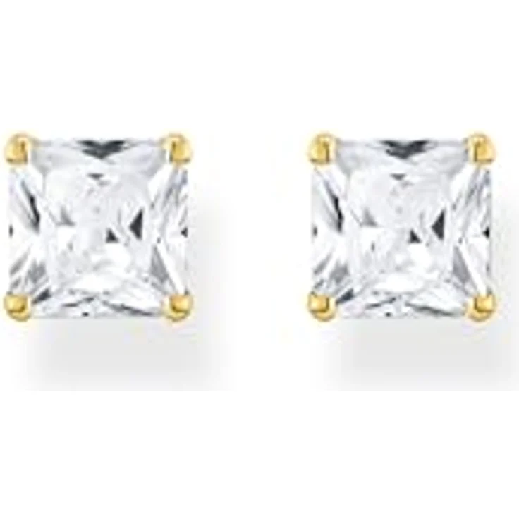 THOMAS SABO Paar Ohrstecker, mit Zirkonia (synth), Spinell (synth), Onyx oder Glas-Keramik Stein, quadratischer Prinzessschliff, zeitlose Eleganz – Bild 2