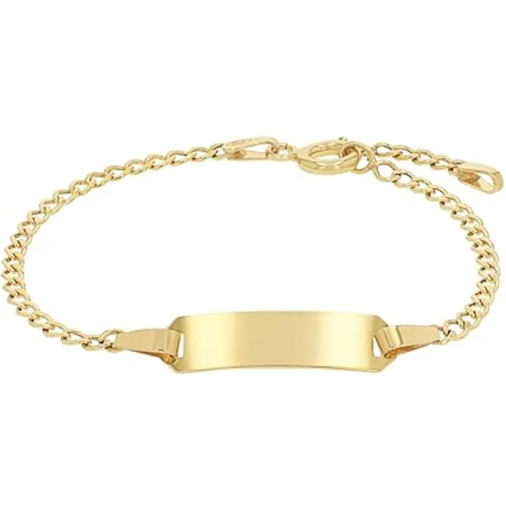 Amor Ident-Armband, 375er Gold, längenverstellbar, personalisierbar für Kinder
