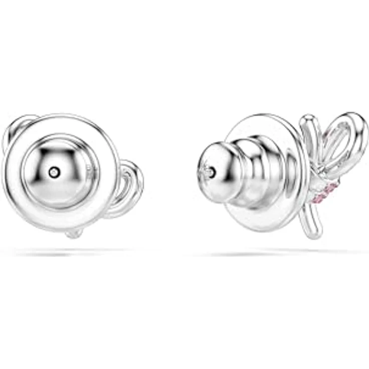 Swarovski Paar Ohrstecker mit pinkfarbenem Kristallpavé und rhodiniertem Finish – Bild 4
