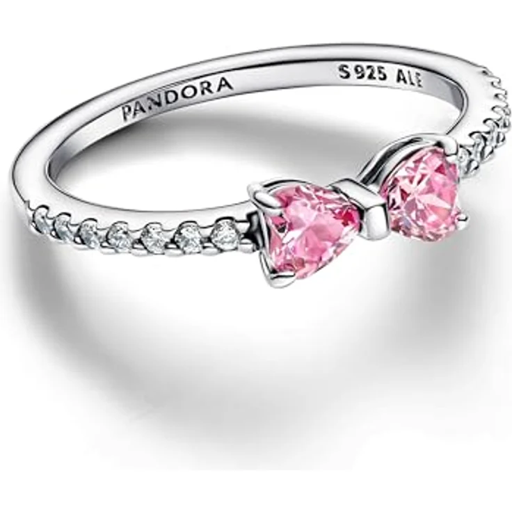 PANDORA Timeless Funkelnde Rosafarbene Schleife Ring, Sterling Silber mit Zirkonia, Größe 52, 193510C01-52 – Bild 2