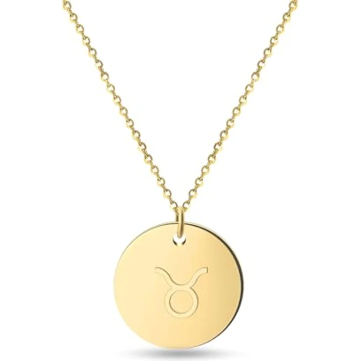 GD GOOD.designs Sternzeichen Kette Gold 18 Karat, wasserfest, vergoldete Edelstahl Halskette mit Horoskop Anhänger für Damen, individuell verstellbar – Bild 1