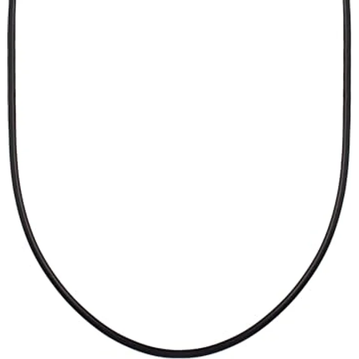 Nenalina Damen Kautschuk Halskette, schwarzes Kautschukband 42 cm + 5 cm Verlängerung mit Karabiner aus 925 Sterling Silber – Bild 2