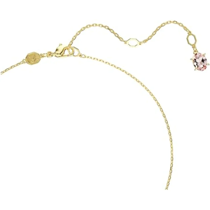 Swarovski Gema Anhänger, Vergoldete Damenhalskette mit Grüner Kristall-Element und Farbenfrohen Kristallen, 42-49 cm – Bild 3