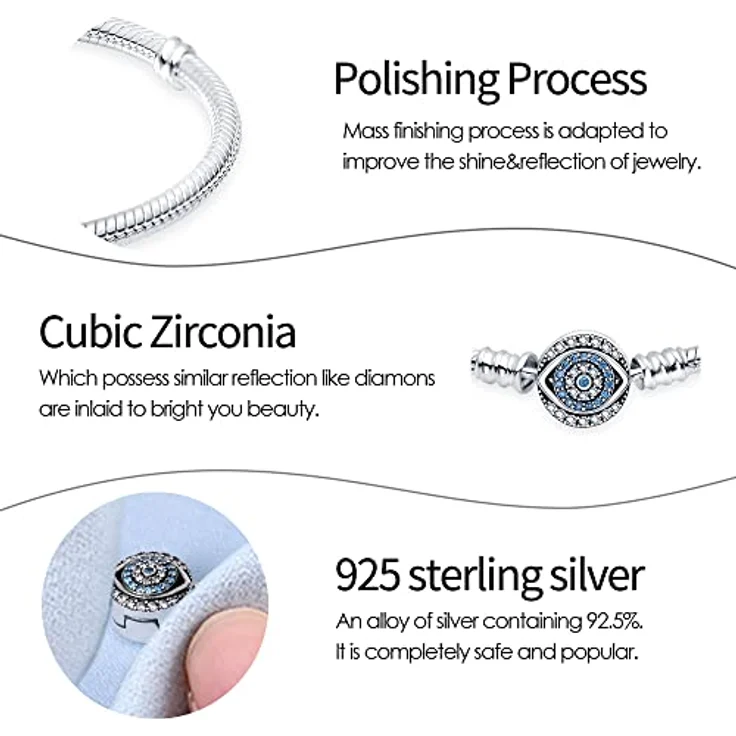 TINSLO Damen Armband 925 Sterling Silber, Herzverschluss Schlangen Gliederarmband, ideales Geschenk für Frauen, Freundin, Mama, Valentinstag, Weihnachten – Bild 3