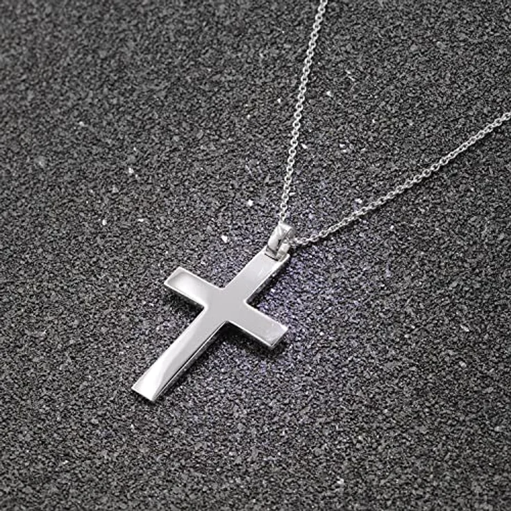 trendor Kreuz-Halskette 925 Silber, 41 mm Männerschmuck mit Rundanker-Kette, elegante Geschenkidee, 50 cm – Bild 3