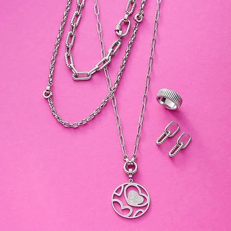 JEWELS BY LEONARDO Anhänger Clip & Mix Meyla, silberfarbener Edelstahl Charm mit Herzen und klaren Zirkonia-Steinchen, Clip M (4,8 mm Ø), Geschenkidee für Frauen – Bild 3