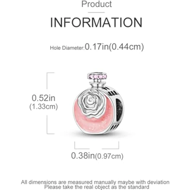 LNQOBU Silber 925 Charms Anhänger für Armbänder und Halsketten, kompatibel mit Pandora, inkl. Spacer Beads, Set mit 2 Anhängern und Geschenktasche – Bild 4