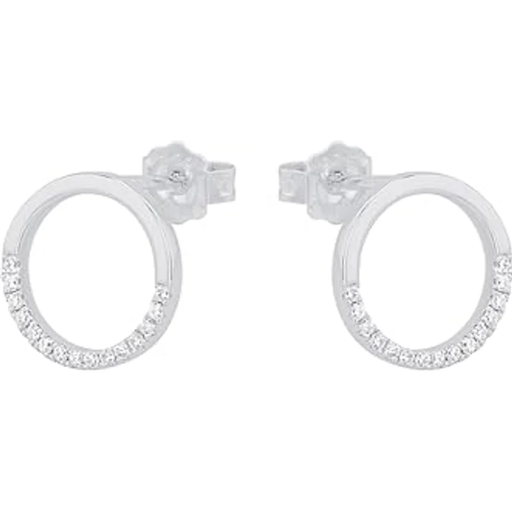 s.Oliver Ohrringe für Damen, 925 Sterling Silber rhodiniert mit Zirkonia, 12x12 mm, in Geschenkbox – Bild 3