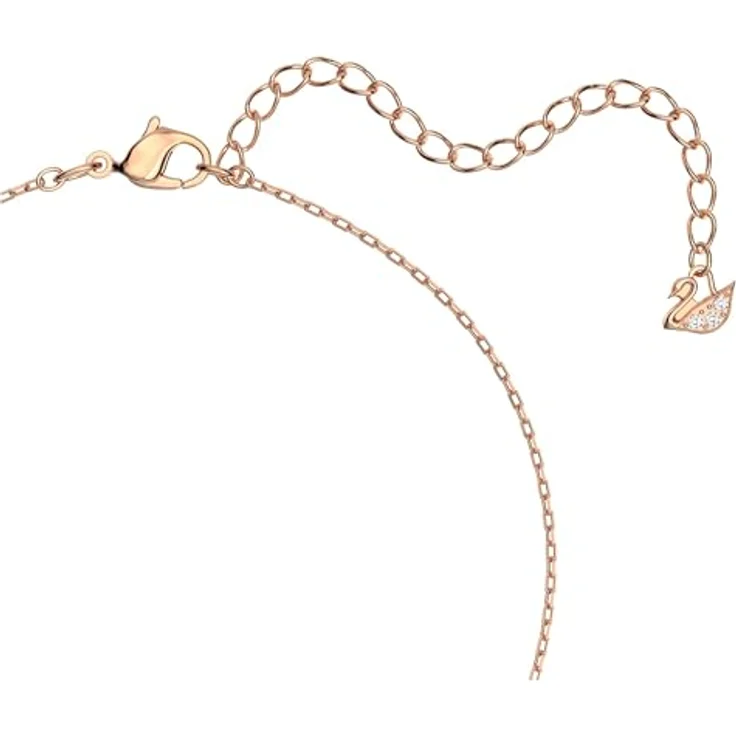 Swarovski Una Halskette, Rund, Weiß, Roségold-Legierungsschicht mit tanzendem Kristall und Kristallpavé – Bild 3