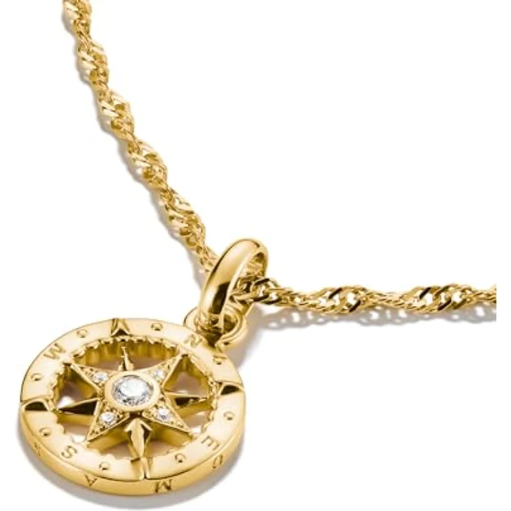 THOMAS SABO Charm-Einhänger Kompass, vergoldet aus Silber 925 mit Zirkonia (synth) - Connect – Bild 2