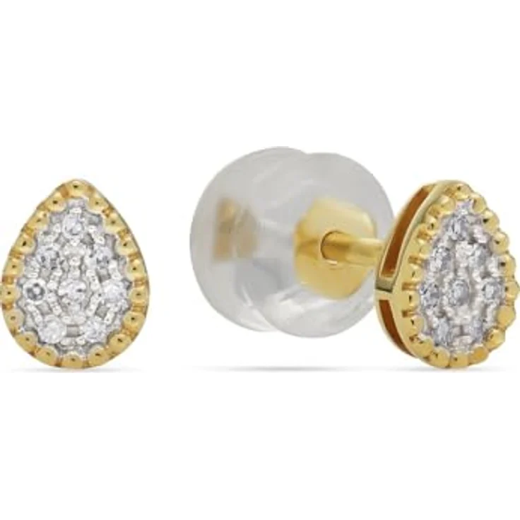 CHRIST Damen-Ohrstecker 375er Gelbgold mit 16 Diamanten, One Size – Bild 1