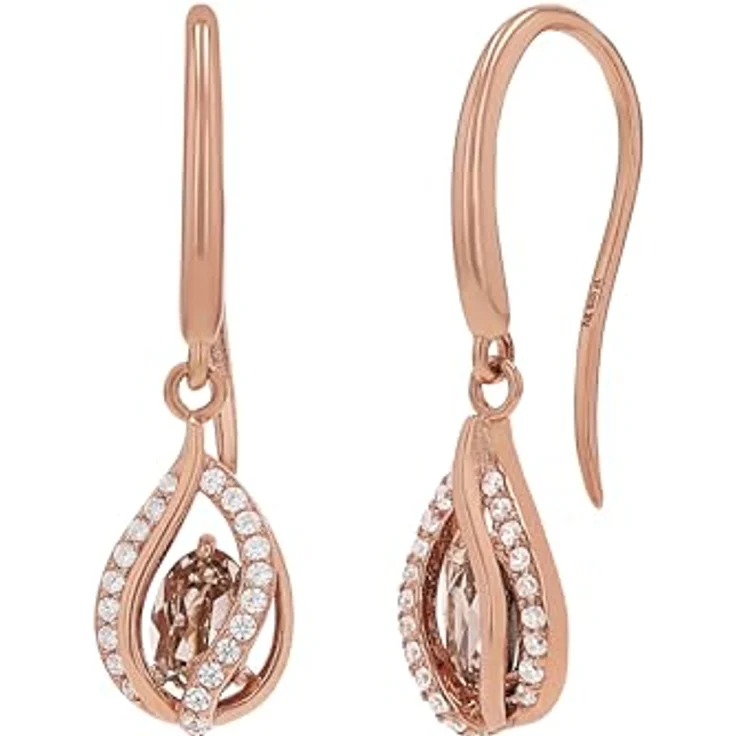 Amor Ohrhänger 925 Sterling Silber Damen Ohrschmuck mit Zirkonia, 2,8 cm, Weiß, inkl. Geschenkbox, Modell 2020735 – Bild 1