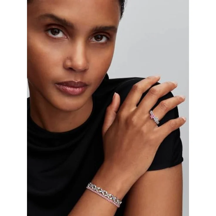 PANDORA Ring Blume funkelnd, 925 Sterling Silber mit Cubic Zirkonia, erhobene Blüte und Pavé Ringschiene, eleganter Damen Statement Ring, Größe: 58, 194499C01-58 – Bild 5