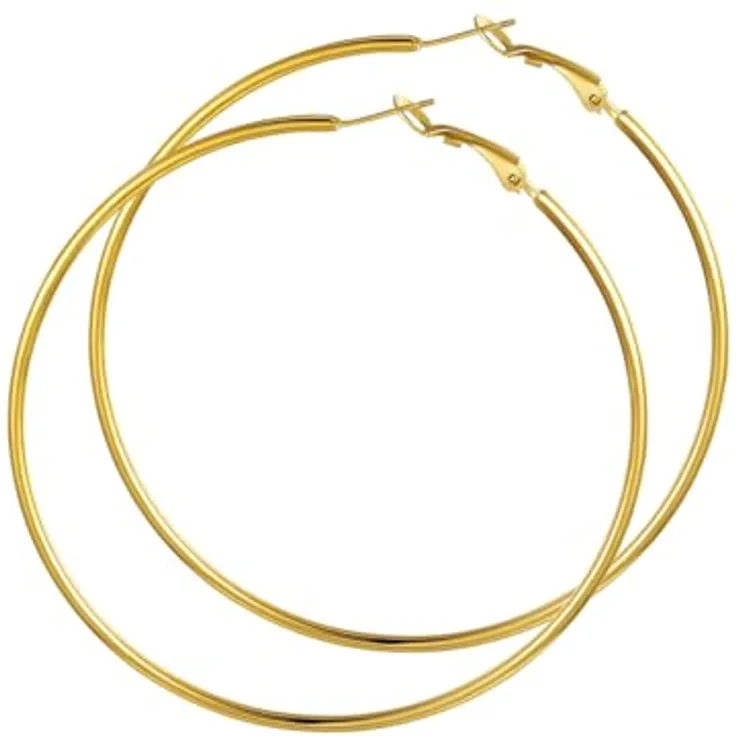 GoldChic Gold Creolen Ohrringe, 70MM Huggie Hoop aus Edelstahl, Hautfreundlich, Ideal als Geschenk für Damen