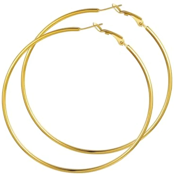 GoldChic Gold Creolen Ohrringe, 70MM Huggie Hoop aus Edelstahl, Hautfreundlich, Ideal als Geschenk für Damen – Bild 1