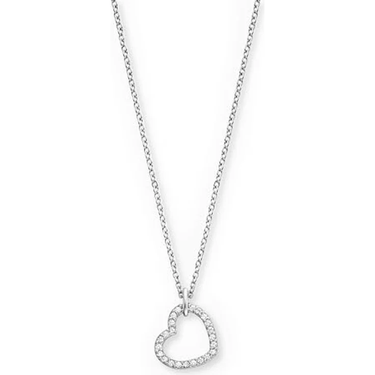 Engelsrufer Kette Herz Shiny Silber, 925er Sterlingsilber mit Zirkonia, Karabinerverschluss, Länge 40+4 cm – Bild 1