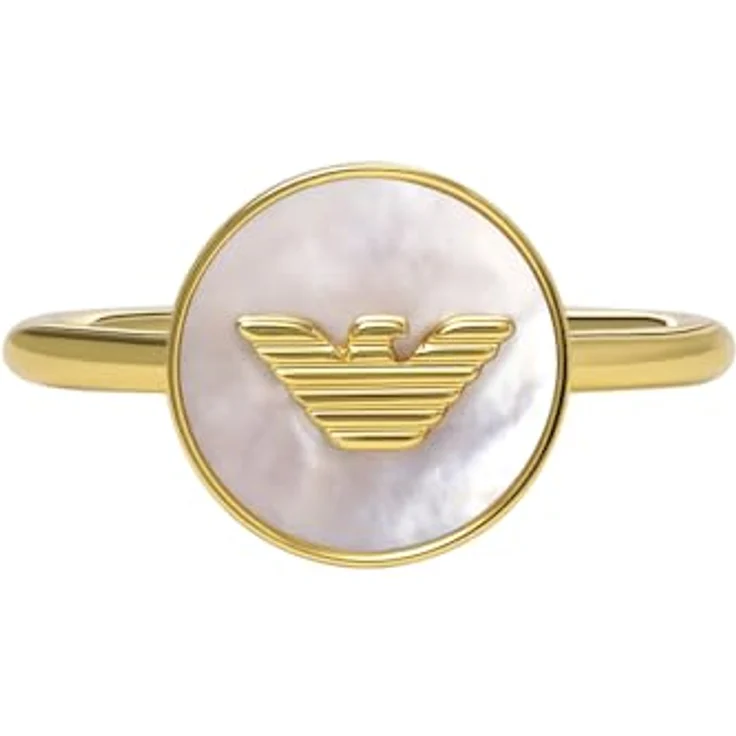 Emporio Armani Damenring Statement, vergoldetes Metall, poliert, Größe 16-18, goldfarben – Bild 1