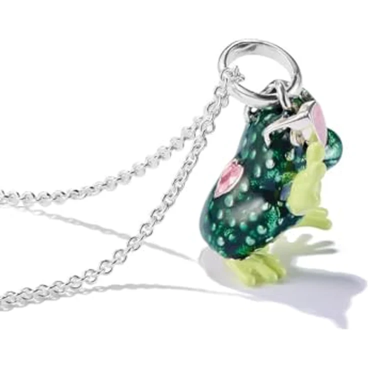 THOMAS SABO Damen-Halskette aus Silber mit Frosch-Anhänger und pinkfarbenem Zirkonia, One Size – Bild 2