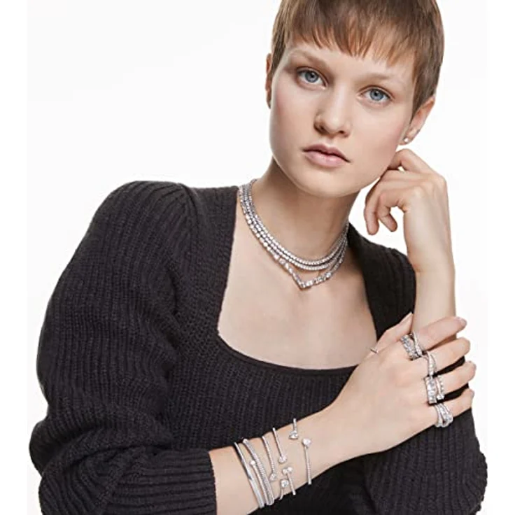 Swarovski Hyperbola Ring, Weiss, Rhodiniert, Feierlich elegantes Design mit brillant funkelnden Elementen – Bild 5