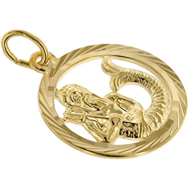 trendor Sternzeichen Wassermann 333 Gold Anhänger Ø 16 mm, modischer Tierkreiszeichen Anhänger aus Echtgold für Damen und Herren, elegante Geschenkidee, 39000-02 – Bild 2