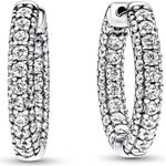 Pandora Creolen Timeless 292624C01, 925er Silber mit Zirkonia-Besatz, strahlend weiß