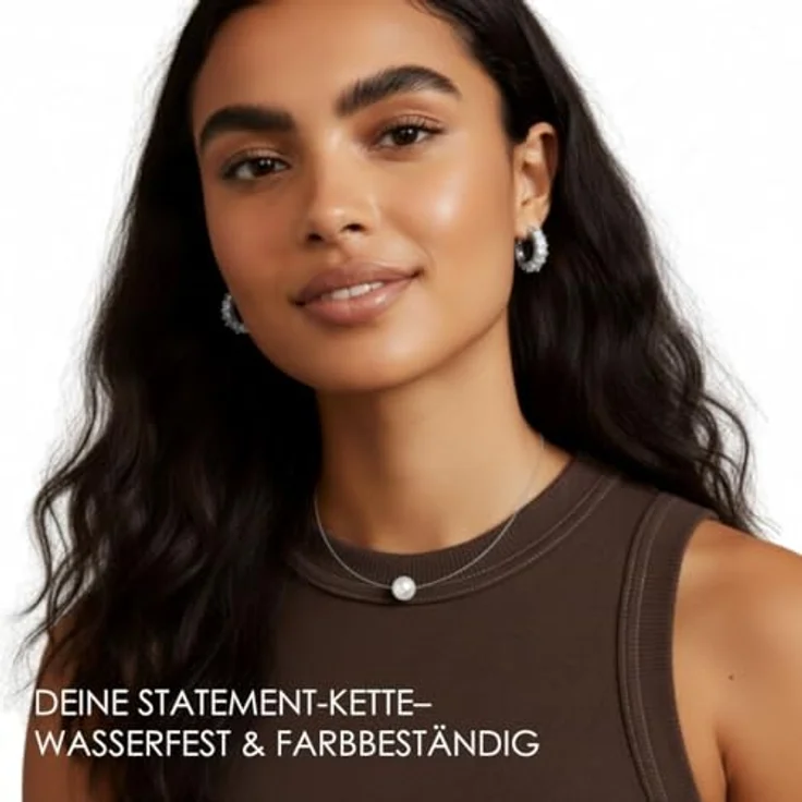 Heideman Halskette Damen, elegante Perlenkette mit weißer Süßwasserperle, hochwertiger Edelstahl, silber-gold-roségold farbend, hypoallergen und nickelfrei – Bild 3