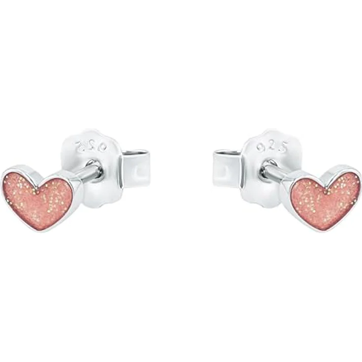 Prinzessin Lillifee Ohrstecker Herzen, 925 Sterling Silber mit Emaille, 4 mm, rhodiniert – Bild 5