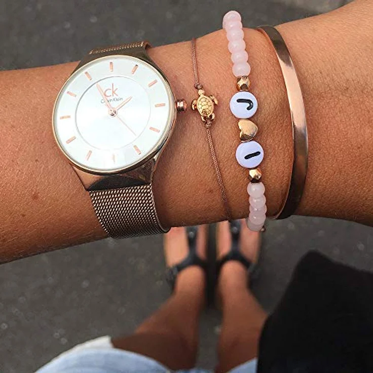 Selfmade Jewelry Damen Armband Schildkröte Handgemachtes Makramee-Armbändchen in Roségold, Größenverstellbar, Inkl. Geschenk-Verpackung – Bild 5