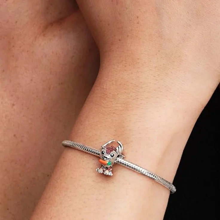 PANDORA Moments Disney Eiskönigin Sven Charm, Sterling-Silber, Handgearbeitet, Kompatibel mit Moments, 794129C01 – Bild 4