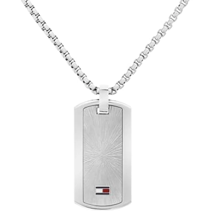 Tommy Hilfiger Jewelry Halskette für Herren, Edelstahl mit gravierter Plakette und Karabinerverschluss, 55,88 cm, auch in Gold und Schwarz erhältlich – Bild 2