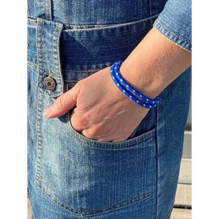 Galeara Noa Segeltau Armband Geflochten Nautisch mit Magnetverschluss, 5mm, Blau, Größe 185 mm – Bild 4
