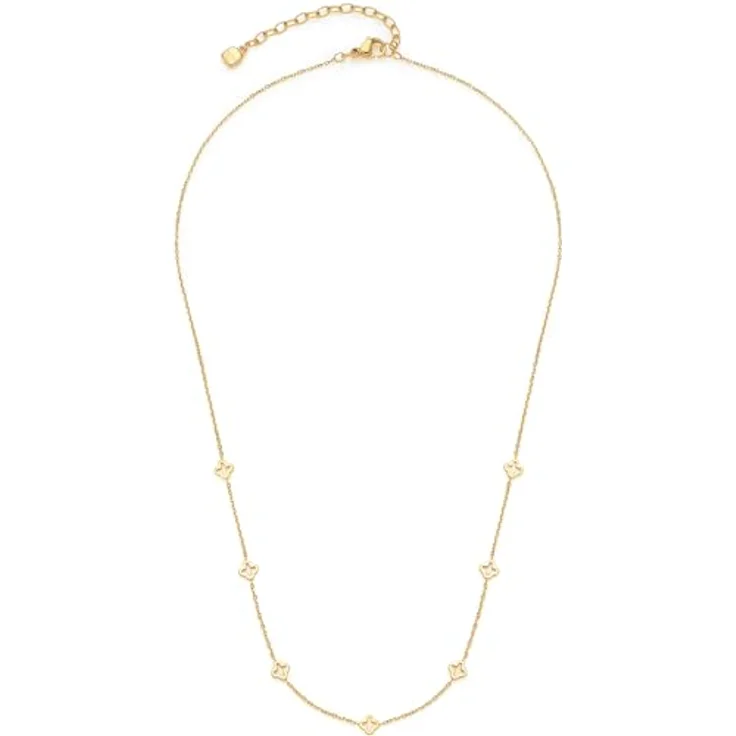 JEWELS BY LEONARDO Halskette Ciao Janna, goldfarbene Edelstahl-Kette mit Kleeblatt-Ornamenten, 42-47 cm Länge, allergikerfreundlich – Bild 1