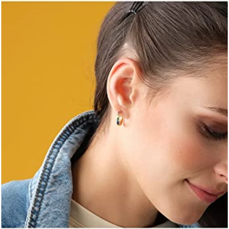 FAVS Damen-Creolen aus Edelstahl mit 14 Zirkonia, One Size, Gelbgold 32024346 – Bild 4
