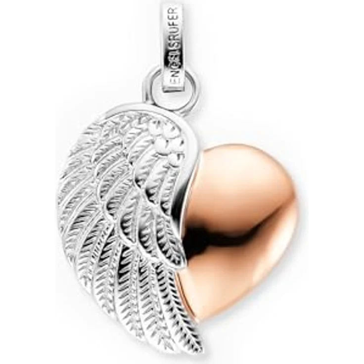 Engelsrufer Damen Herzflügel Anhänger, Bicolor aus 925 Sterling Silber mit Ösenverschluss, nickelfrei und rhodiumbeschichtet – Bild 1