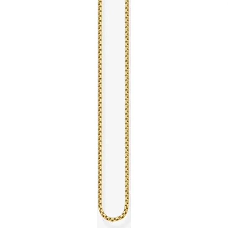 THOMAS SABO Venezianerkette vergoldet aus recyceltem Silber, 45-50 cm, Unisex-Halskette
