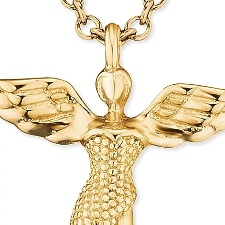 Engelsrufer Damen Halskette mit Engel Anhänger aus Sterling Silber, goldbeschichtet, verstellbare Länge, nickelfrei, Allergiker geeignet – Bild 2