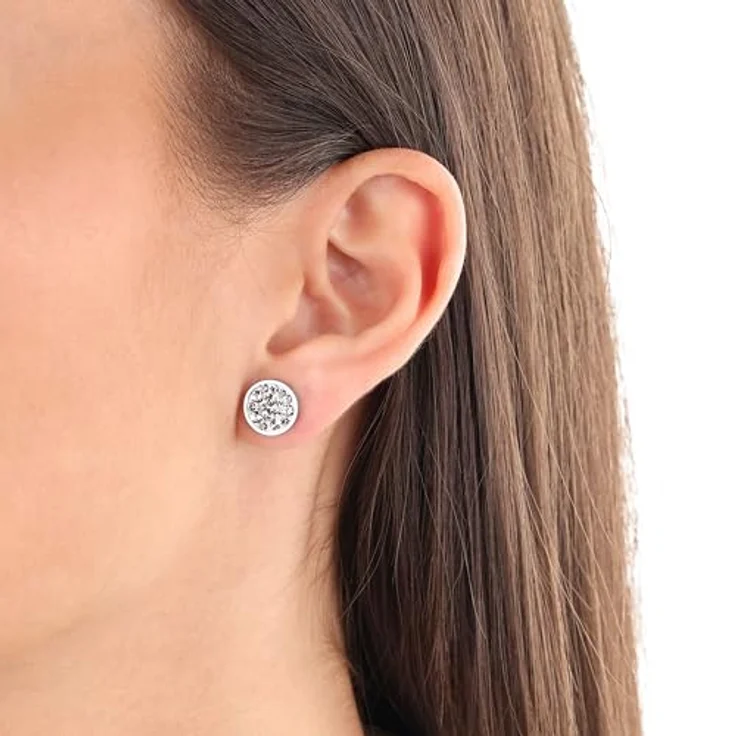 s.Oliver Damen Ohrstecker, Edelstahl mit Swarovski Kristallen, 1 cm – Bild 2