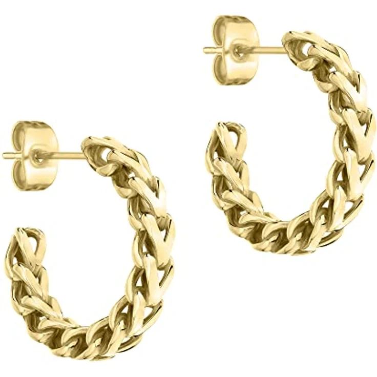 Liebeskind Berlin Creole LJ-1010-E-20 IP Gold, Damen-Ohrringe aus poliertem Edelstahl, 2 cm Größe – Bild 2