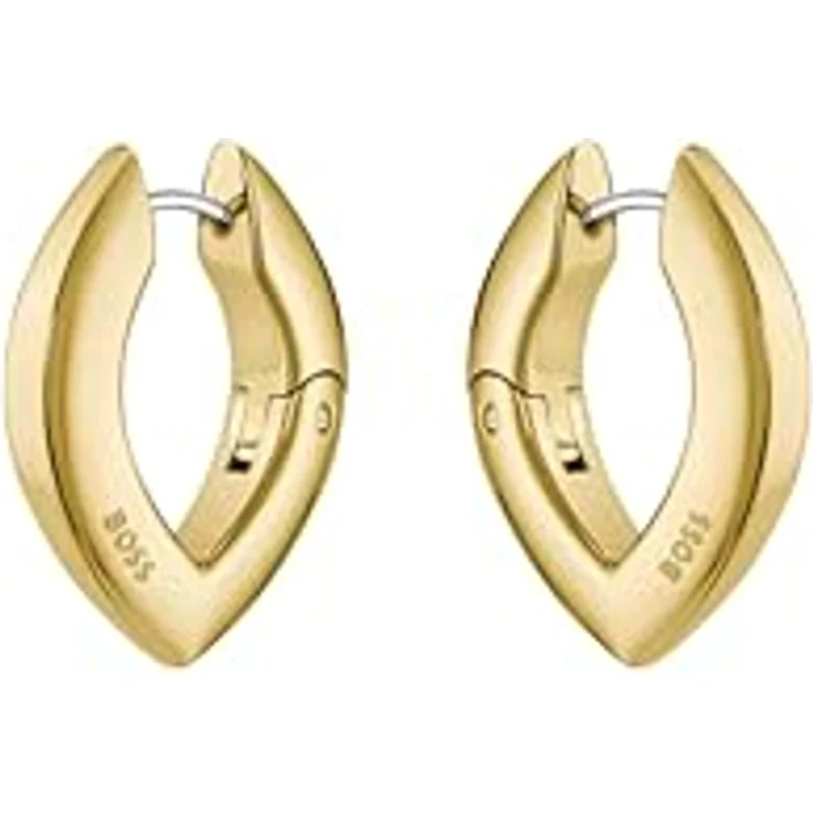 BOSS Jewelry FIORA Damen Ohrringe Hinge aus Edelstahl mit Gelbgold-beschichtung, skulpturales Design, 18,3 mm x 24 mm – Bild 1
