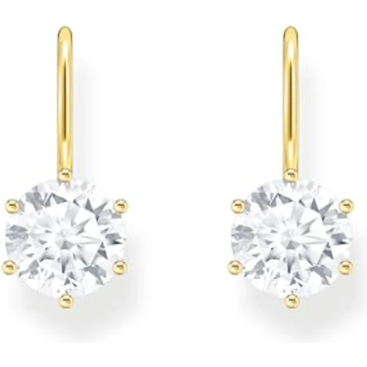 Thomas Sabo Ohrhänger H2287-414-14, vergoldetes Silber mit großem, weißen Zirkonia – Bild 2